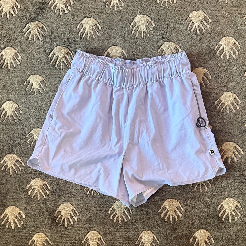 Women's Lavender Athletic Shorts with Elastic Waist